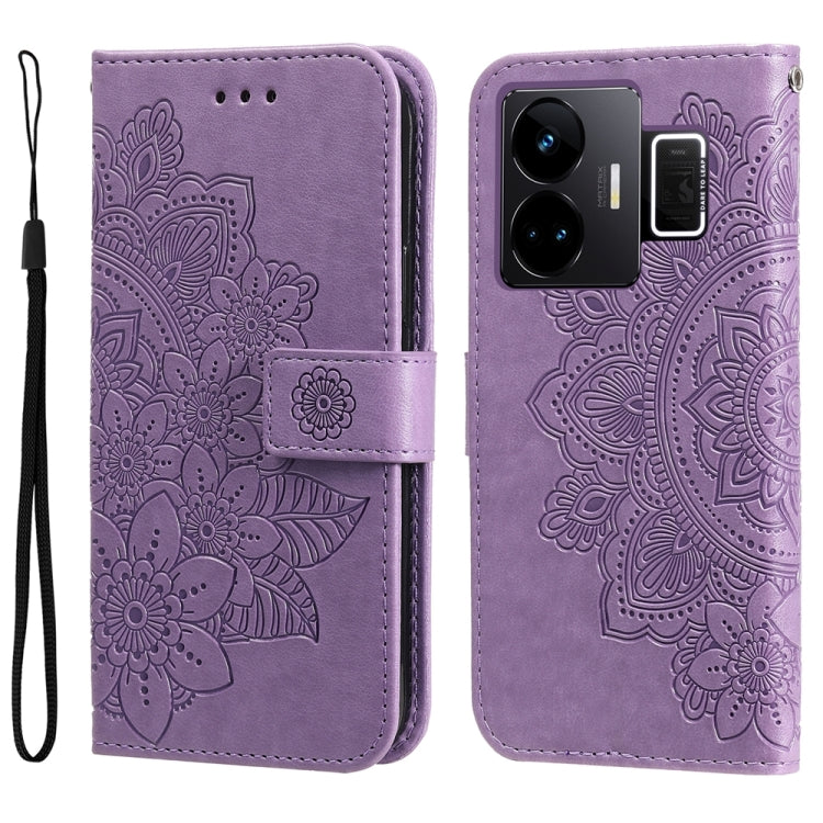 Seven-petal Flowers Embossing Leather Phone Case, For Realme 11 Pro / 11 Pro+, For Realme C65 4G, For Realme GT Neo 5 5G / GT3, For Realme C55