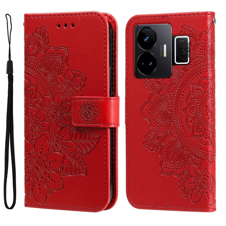 Seven-petal Flowers Embossing Leather Phone Case, For Realme 11 Pro / 11 Pro+, For Realme C65 4G, For Realme GT Neo 5 5G / GT3, For Realme C55