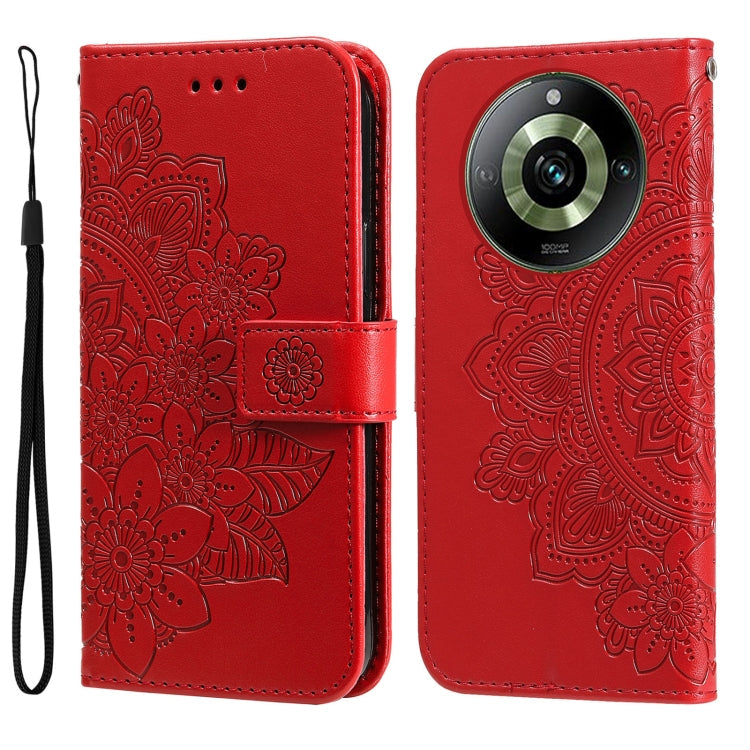 Seven-petal Flowers Embossing Leather Phone Case, For Realme C67 / 11 5G Taiwan Version, For Realme 11 4G Global, For Realme C53 / Narzo N53, For Realme 11