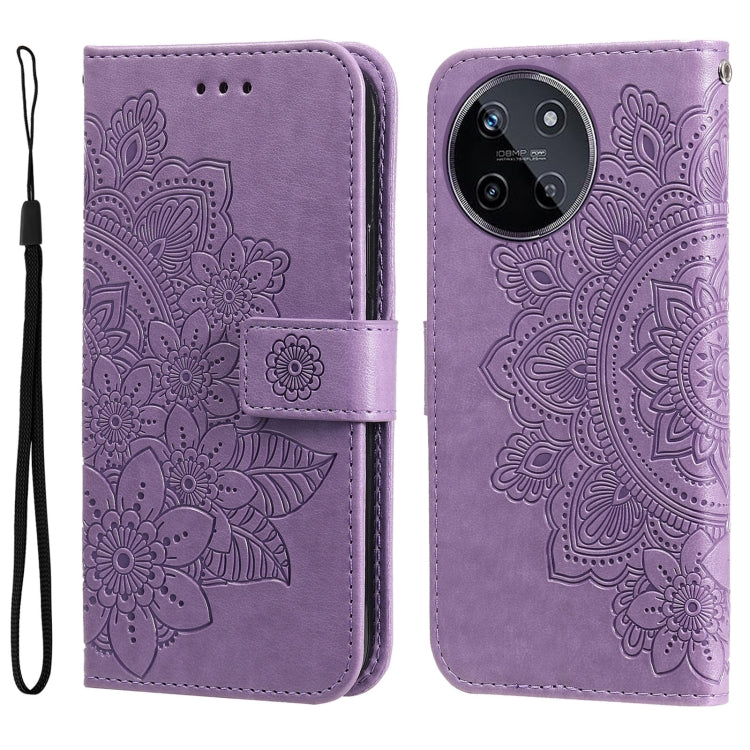 Seven-petal Flowers Embossing Leather Phone Case, For Realme C67 / 11 5G Taiwan Version, For Realme 11 4G Global, For Realme C53 / Narzo N53, For Realme 11