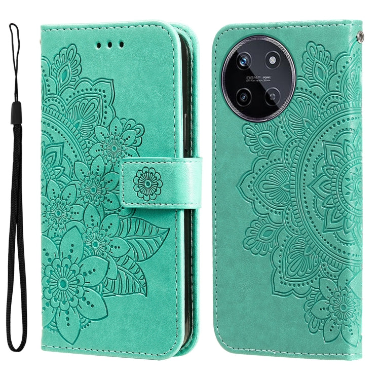Seven-petal Flowers Embossing Leather Phone Case, For Realme C67 / 11 5G Taiwan Version, For Realme 11 4G Global, For Realme C53 / Narzo N53, For Realme 11