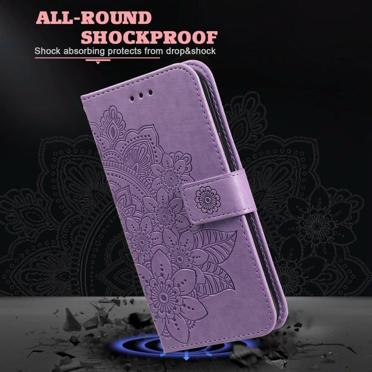 Seven-petal Flowers Embossing Leather Phone Case, For Realme C67 / 11 5G Taiwan Version, For Realme 11 4G Global, For Realme C53 / Narzo N53, For Realme 11
