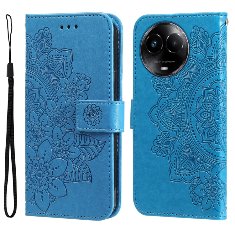Seven-petal Flowers Embossing Leather Phone Case, For Realme C67 / 11 5G Taiwan Version, For Realme 11 4G Global, For Realme C53 / Narzo N53, For Realme 11