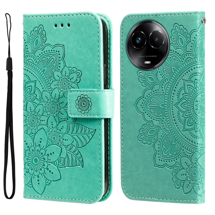 Seven-petal Flowers Embossing Leather Phone Case, For Realme C67 / 11 5G Taiwan Version, For Realme 11 4G Global, For Realme C53 / Narzo N53, For Realme 11