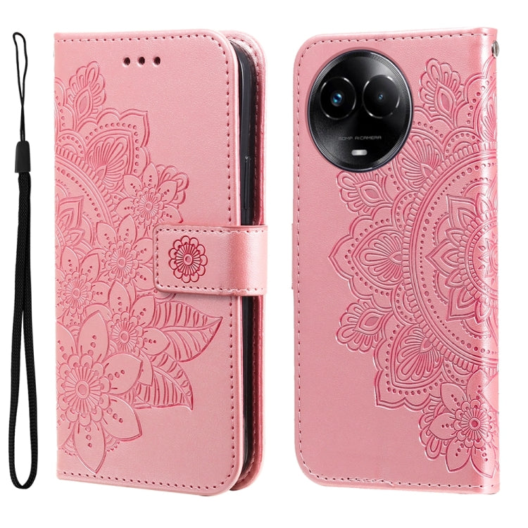 Seven-petal Flowers Embossing Leather Phone Case, For Realme C67 / 11 5G Taiwan Version, For Realme 11 4G Global, For Realme C53 / Narzo N53, For Realme 11