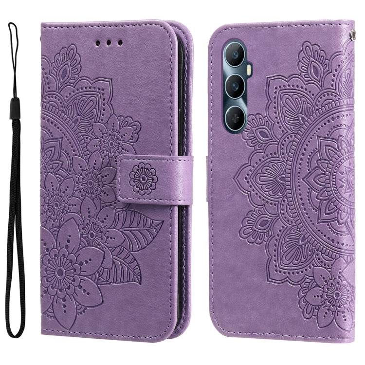 Seven-petal Flowers Embossing Leather Phone Case, For Realme 11 Pro / 11 Pro+, For Realme C65 4G, For Realme GT Neo 5 5G / GT3, For Realme C55