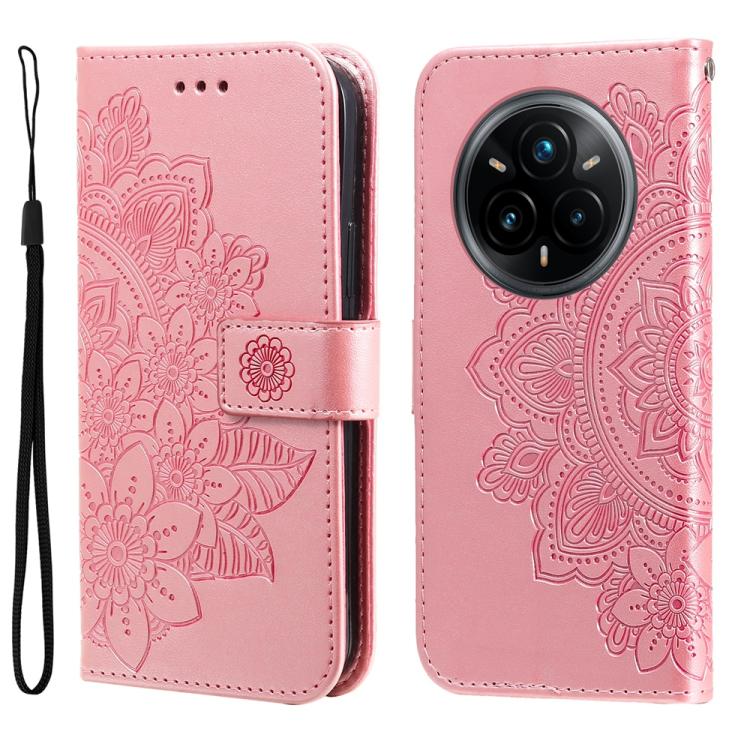 Seven-petal Flowers Embossing Leather Phone Case, For Realme 14 Global, For Realme 14 Pro+ Global, For Realme 14 Pro Global, For Realme GT 7 Pro