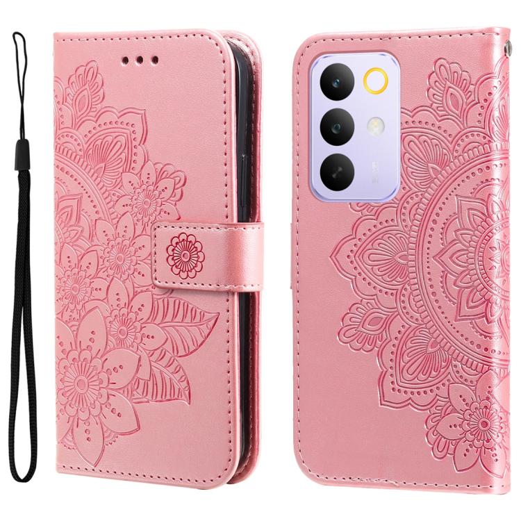 Seven-petal Flowers Embossing Leather Phone Case, For Realme 16 Pro+ 5G, For Realme 16 Pro 5G, For Realme 15x 5G India / Realme C85 5G, For Realme C85 Pro 4G