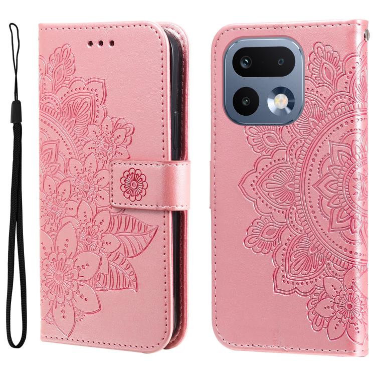 Seven-petal Flowers Embossing Leather Phone Case, For Realme 16 Pro+ 5G, For Realme 16 Pro 5G, For Realme 15x 5G India / Realme C85 5G, For Realme C85 Pro 4G