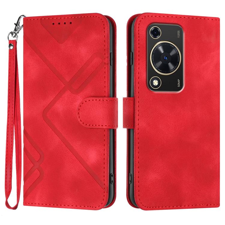 Line Pattern Skin Feel Leather Phone Case, For Huawei nova 12i, For Huawei nova 12s, For Huawei nova Y72, For Huawei nova 12 Pro / nova 12 Ultra