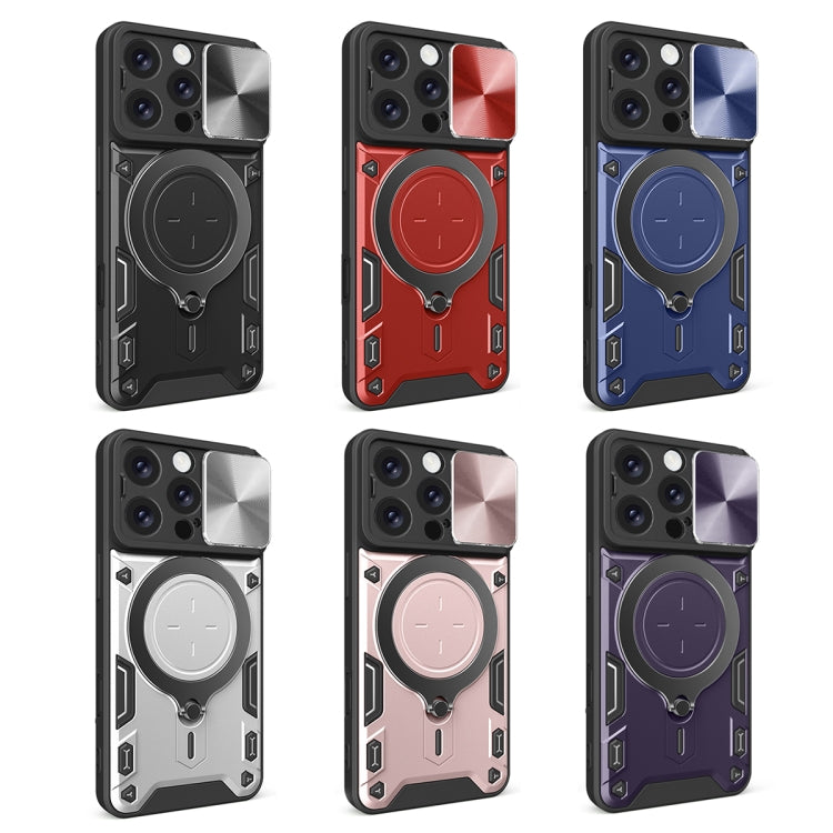 CD Texture Sliding CamShield Magnetic Holder Phone Case – iPhone 16 Pro, 16 Plus, 16 & 15 Pro Max