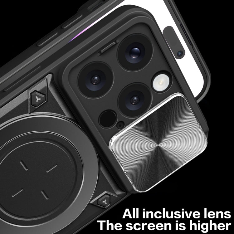 CD Texture Sliding CamShield Magnetic Holder Phone Case – iPhone 16 Pro, 16 Plus, 16 & 15 Pro Max