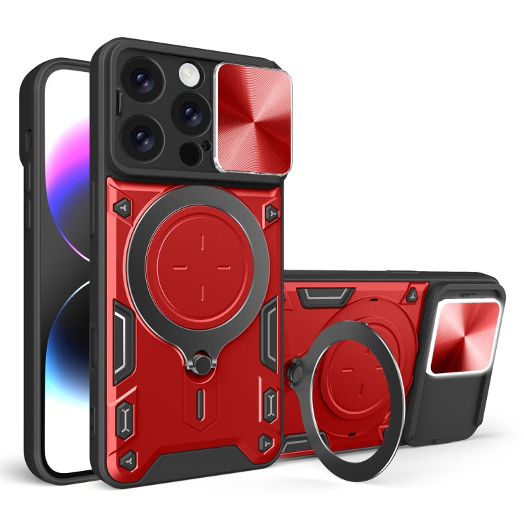 CD Texture Sliding CamShield Magnetic Holder Phone Case – iPhone 16 Pro, 16 Plus, 16 & 15 Pro Max