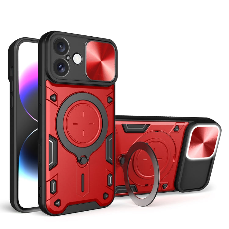 CD Texture Sliding CamShield Magnetic Holder Phone Case – iPhone 16 Pro, 16 Plus, 16 & 15 Pro Max