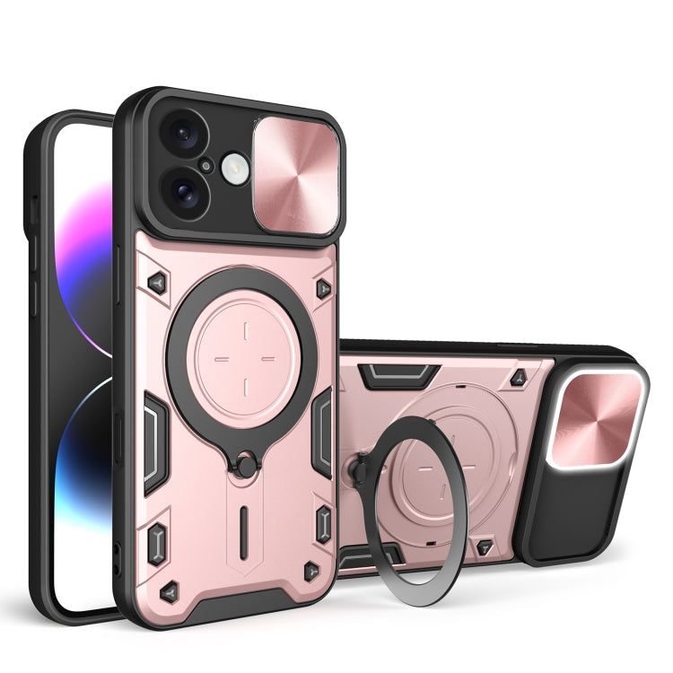 CD Texture Sliding CamShield Magnetic Holder Phone Case – iPhone 16 Pro, 16 Plus, 16 & 15 Pro Max