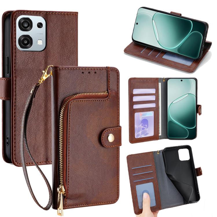 Zipper Bag Leather Phone Case, For OPPO Reno15 F 5G, For OPPO A6x 4G Global, For OPPO Reno15 5G Global, For OPPO Find X9 5G, For OPPO F31 5G, For OPPO Find X9 Pro 5G