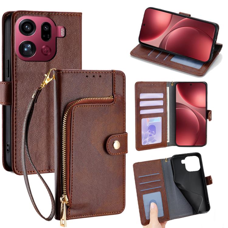 Zipper Bag Leather Phone Case, For OPPO Reno15 F 5G, For OPPO A6x 4G Global, For OPPO Reno15 5G Global, For OPPO Find X9 5G, For OPPO F31 5G, For OPPO Find X9 Pro 5G