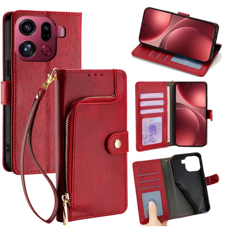 Zipper Bag Leather Phone Case, For OPPO Reno15 F 5G, For OPPO A6x 4G Global, For OPPO Reno15 5G Global, For OPPO Find X9 5G, For OPPO F31 5G, For OPPO Find X9 Pro 5G