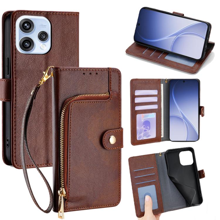 Zipper Bag Leather Phone Case, For OPPO Reno15 F 5G, For OPPO A6x 4G Global, For OPPO Reno15 5G Global, For OPPO Find X9 5G, For OPPO F31 5G, For OPPO Find X9 Pro 5G