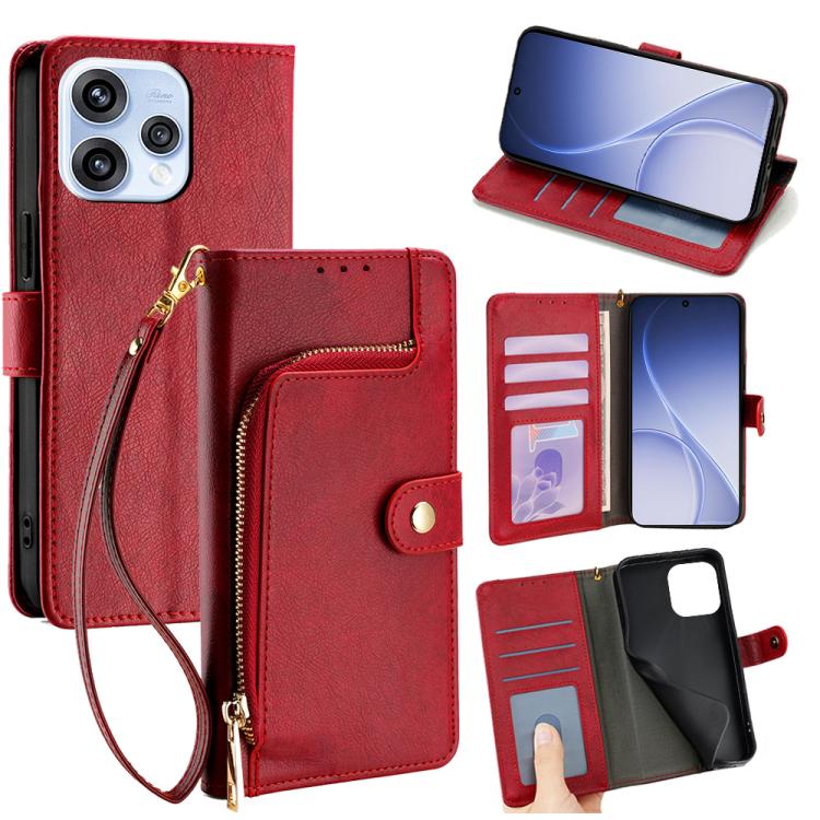 Zipper Bag Leather Phone Case, For OPPO Reno15 F 5G, For OPPO A6x 4G Global, For OPPO Reno15 5G Global, For OPPO Find X9 5G, For OPPO F31 5G, For OPPO Find X9 Pro 5G