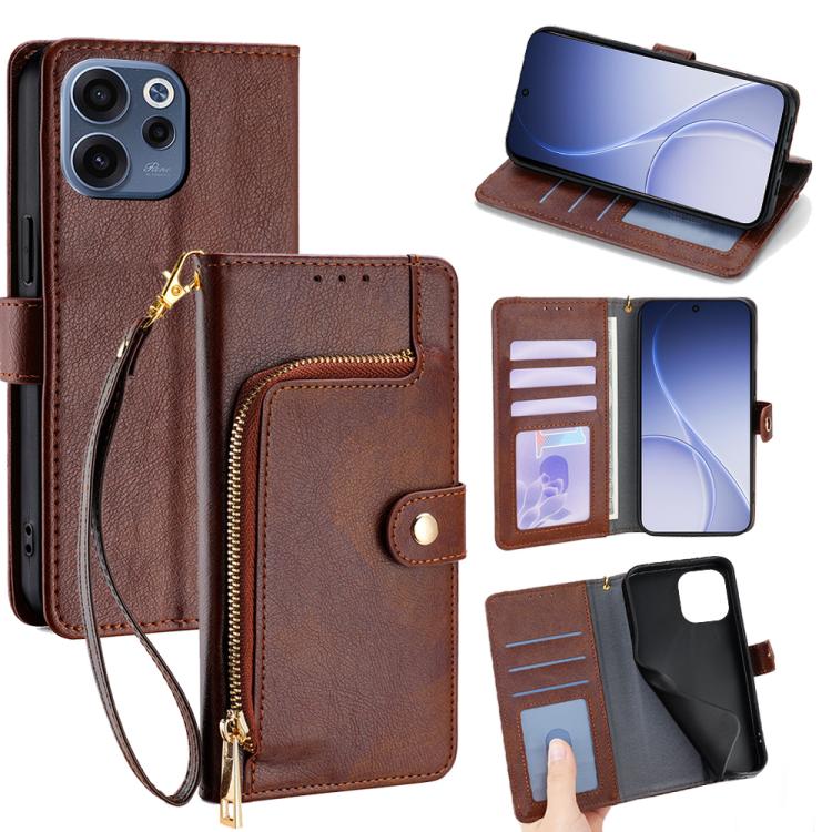 Zipper Bag Leather Phone Case, For OPPO Reno15 F 5G, For OPPO A6x 4G Global, For OPPO Reno15 5G Global, For OPPO Find X9 5G, For OPPO F31 5G, For OPPO Find X9 Pro 5G