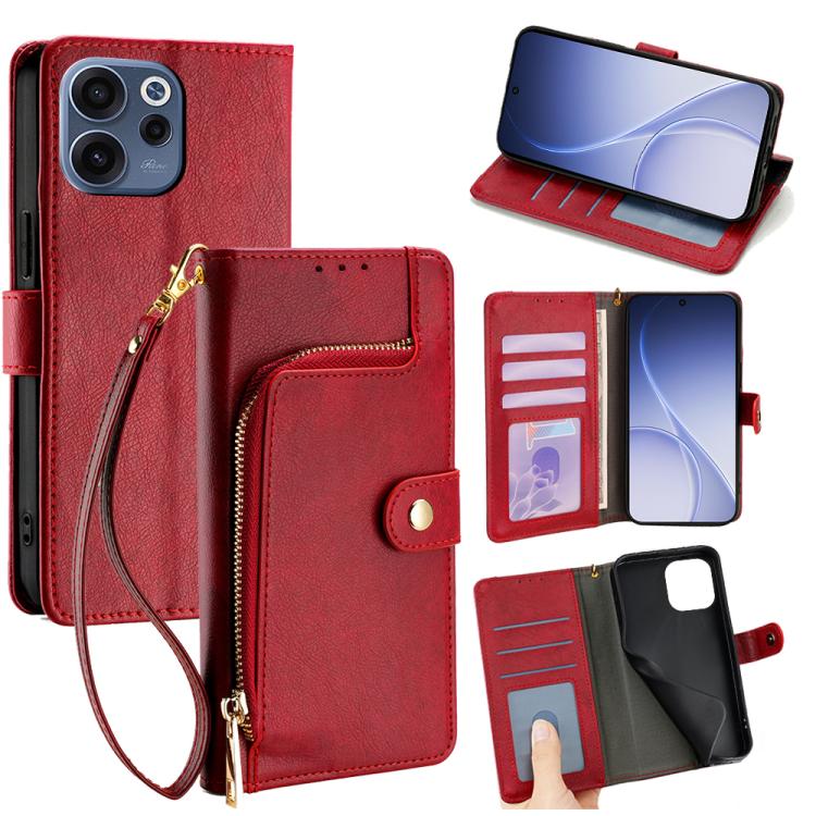 Zipper Bag Leather Phone Case, For OPPO Reno15 F 5G, For OPPO A6x 4G Global, For OPPO Reno15 5G Global, For OPPO Find X9 5G, For OPPO F31 5G, For OPPO Find X9 Pro 5G