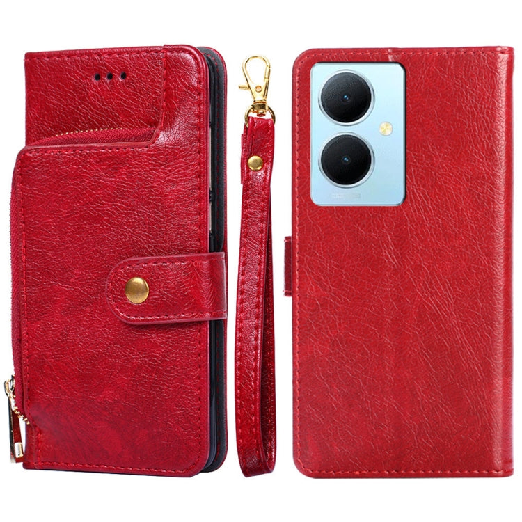 Zipper Bag Leather Phone Case, For vivo Y78 Plus 5G