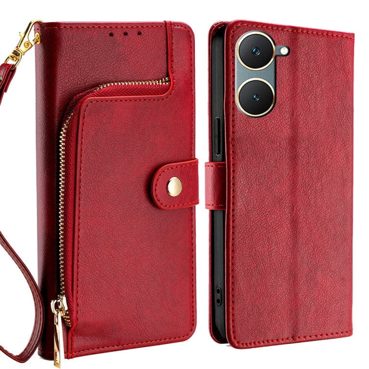 Zipper Bag Leather Phone Case, For vivo Y38 5G / T3x Global, For vivo V30e 5G Global, For vivo iQOO Z9x 5G, For vivo iQOO Z9 Turbo, For vivo Y03 4G, For vivo Y100 5G IDN