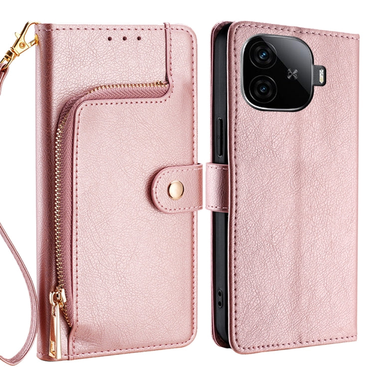 Zipper Bag Leather Phone Case, For vivo Y38 5G / T3x Global, For vivo V30e 5G Global, For vivo iQOO Z9x 5G, For vivo iQOO Z9 Turbo, For vivo Y03 4G, For vivo Y100 5G IDN