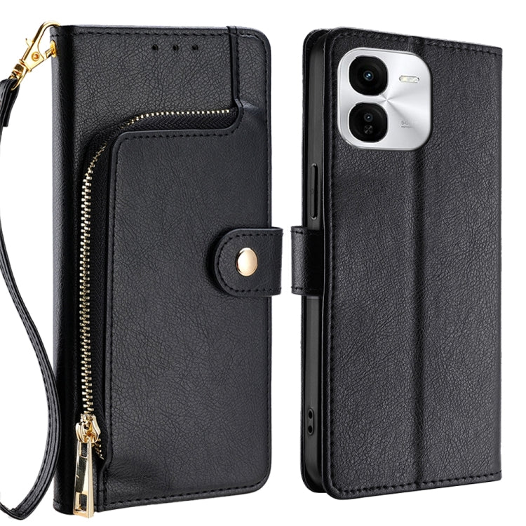 Zipper Bag Leather Phone Case, For vivo Y38 5G / T3x Global, For vivo V30e 5G Global, For vivo iQOO Z9x 5G, For vivo iQOO Z9 Turbo, For vivo Y03 4G, For vivo Y100 5G IDN
