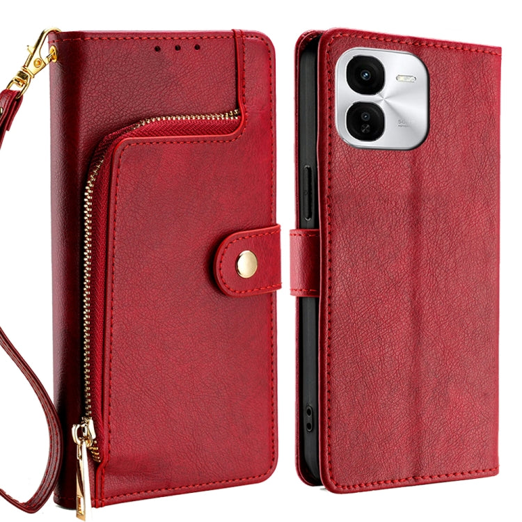 Zipper Bag Leather Phone Case, For vivo Y38 5G / T3x Global, For vivo V30e 5G Global, For vivo iQOO Z9x 5G, For vivo iQOO Z9 Turbo, For vivo Y03 4G, For vivo Y100 5G IDN