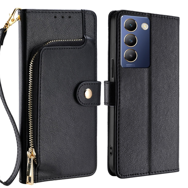 Zipper Bag Leather Phone Case, For vivo Y38 5G / T3x Global, For vivo V30e 5G Global, For vivo iQOO Z9x 5G, For vivo iQOO Z9 Turbo, For vivo Y03 4G, For vivo Y100 5G IDN