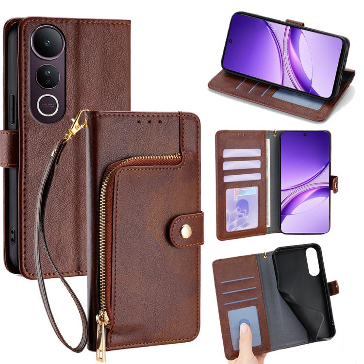 Zipper Bag Leather Phone Case, For vivo V60 5G Global, For vivo X200s 5G, For vivo Y39 5G Global, For vivo V50 Lite 5G, For vivo Y29s 5G / Y04 4G, For vivo Y29 4G Global