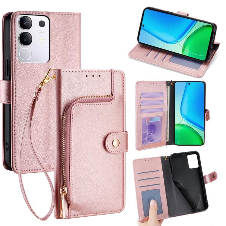 Zipper Bag Leather Phone Case, For vivo V60 5G Global, For vivo X200s 5G, For vivo Y39 5G Global, For vivo V50 Lite 5G, For vivo Y29s 5G / Y04 4G, For vivo Y29 4G Global
