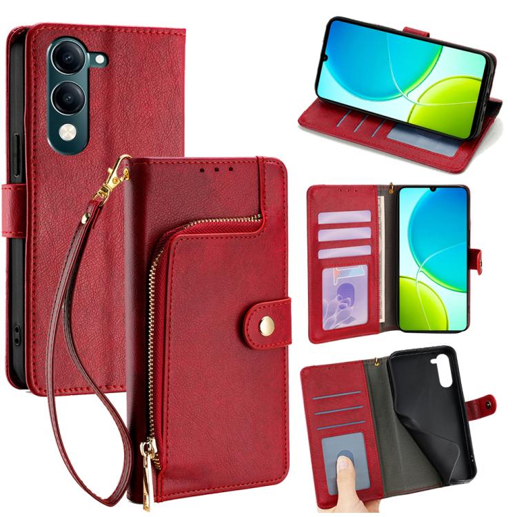 Zipper Bag Leather Phone Case, For vivo V60 5G Global, For vivo X200s 5G, For vivo Y39 5G Global, For vivo V50 Lite 5G, For vivo Y29s 5G / Y04 4G, For vivo Y29 4G Global