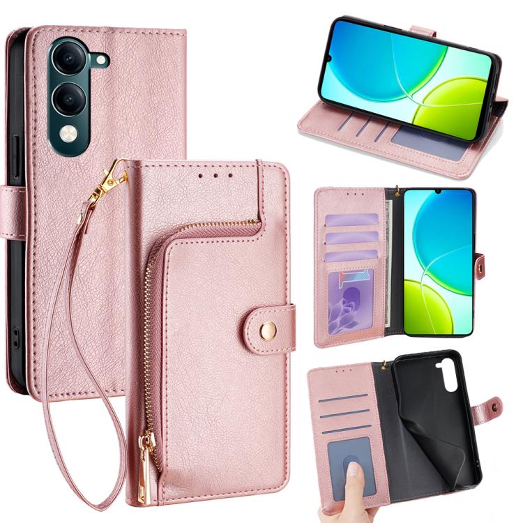 Zipper Bag Leather Phone Case, For vivo V60 5G Global, For vivo X200s 5G, For vivo Y39 5G Global, For vivo V50 Lite 5G, For vivo Y29s 5G / Y04 4G, For vivo Y29 4G Global