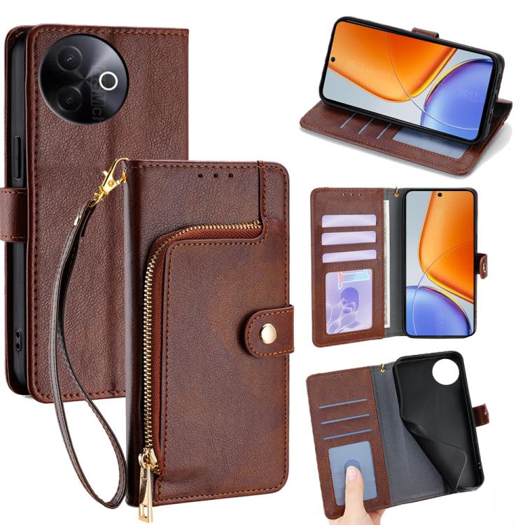 Zipper Bag Leather Phone Case, For vivo V60 5G Global, For vivo X200s 5G, For vivo Y39 5G Global, For vivo V50 Lite 5G, For vivo Y29s 5G / Y04 4G, For vivo Y29 4G Global