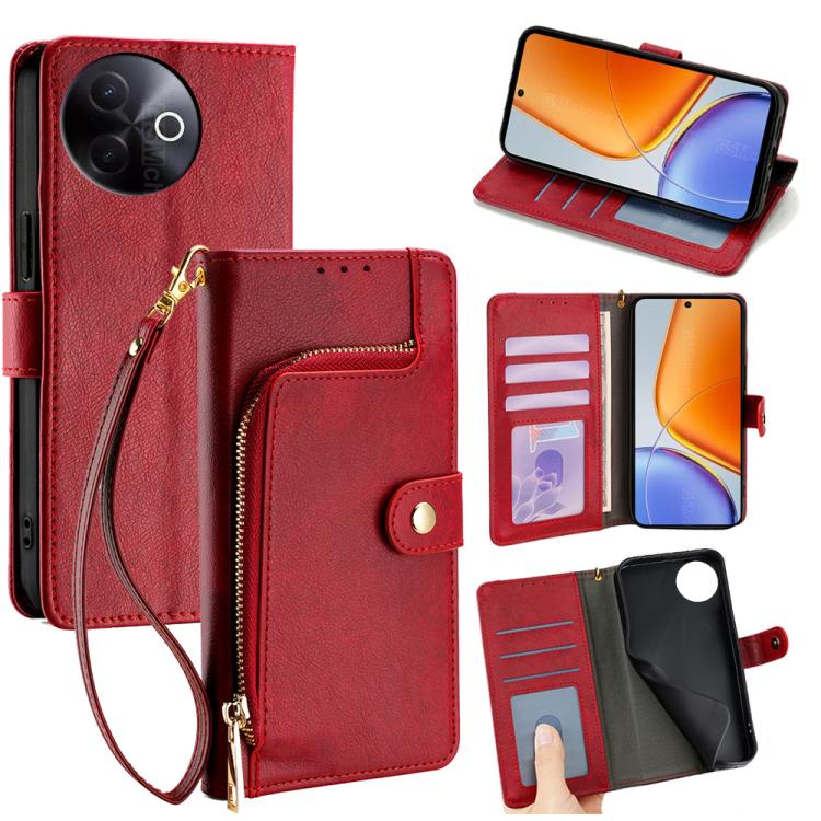 Zipper Bag Leather Phone Case, For vivo V60 5G Global, For vivo X200s 5G, For vivo Y39 5G Global, For vivo V50 Lite 5G, For vivo Y29s 5G / Y04 4G, For vivo Y29 4G Global