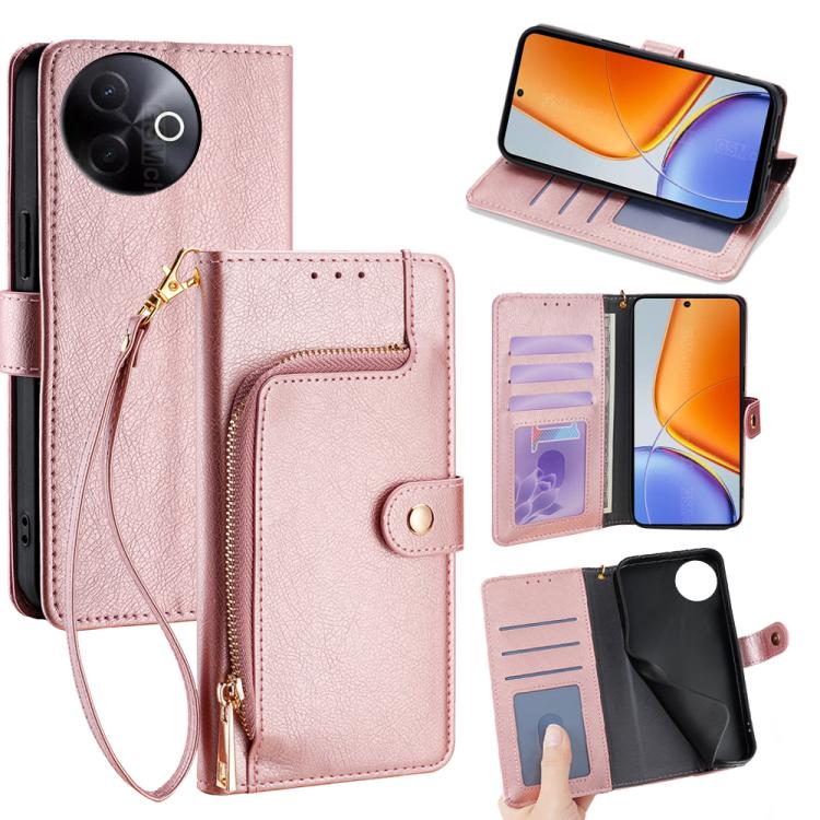 Zipper Bag Leather Phone Case, For vivo V60 5G Global, For vivo X200s 5G, For vivo Y39 5G Global, For vivo V50 Lite 5G, For vivo Y29s 5G / Y04 4G, For vivo Y29 4G Global