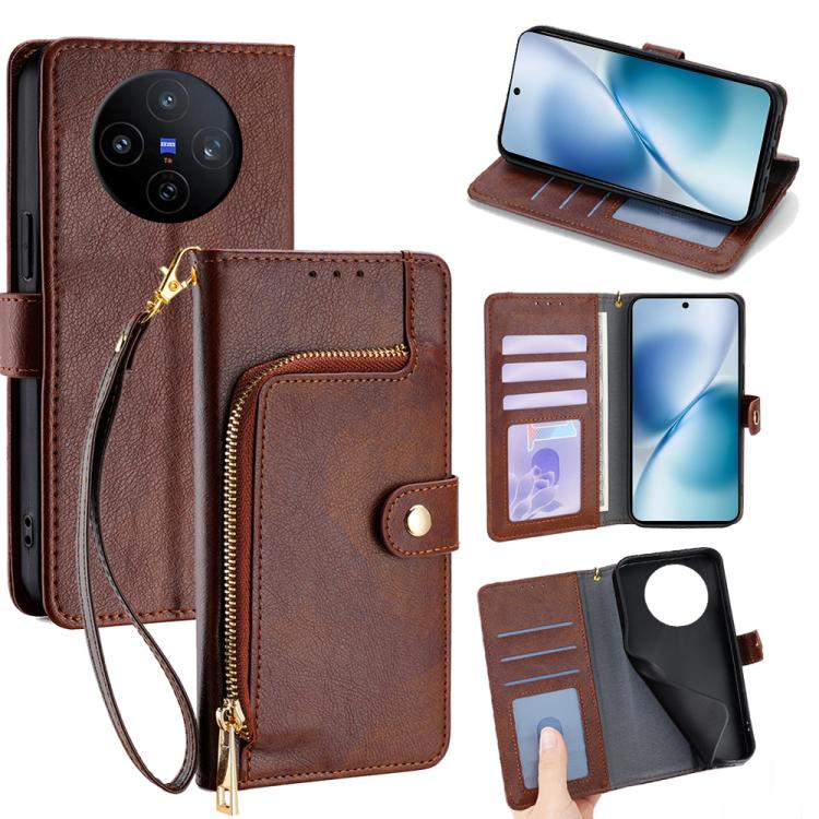 Zipper Bag Leather Phone Case, For vivo V60 5G Global, For vivo X200s 5G, For vivo Y39 5G Global, For vivo V50 Lite 5G, For vivo Y29s 5G / Y04 4G, For vivo Y29 4G Global