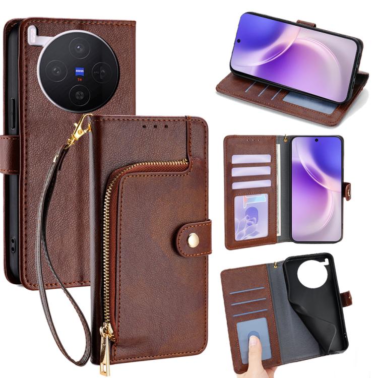 Zipper Bag Leather Phone Case, For vivo S50 Pro mini 5G, For vivo S50 5G, For vivo X300 Pro 5G, For vivo X300 5G, For vivo Y31 5G 2025, For vivo V60 Lite 5G Global