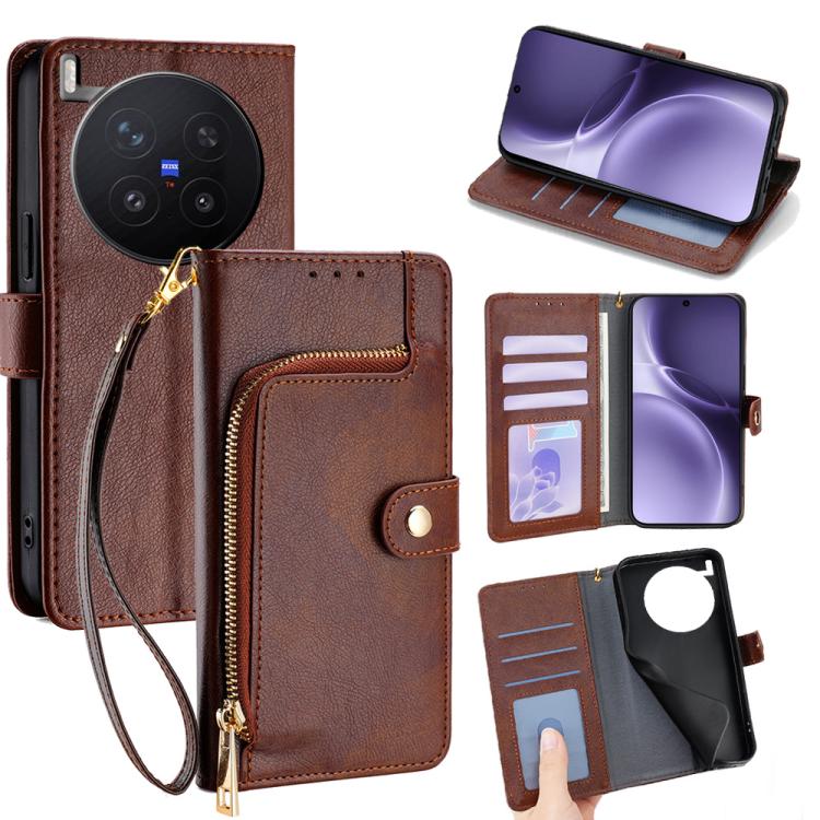 Zipper Bag Leather Phone Case, For vivo S50 Pro mini 5G, For vivo S50 5G, For vivo X300 Pro 5G, For vivo X300 5G, For vivo Y31 5G 2025, For vivo V60 Lite 5G Global
