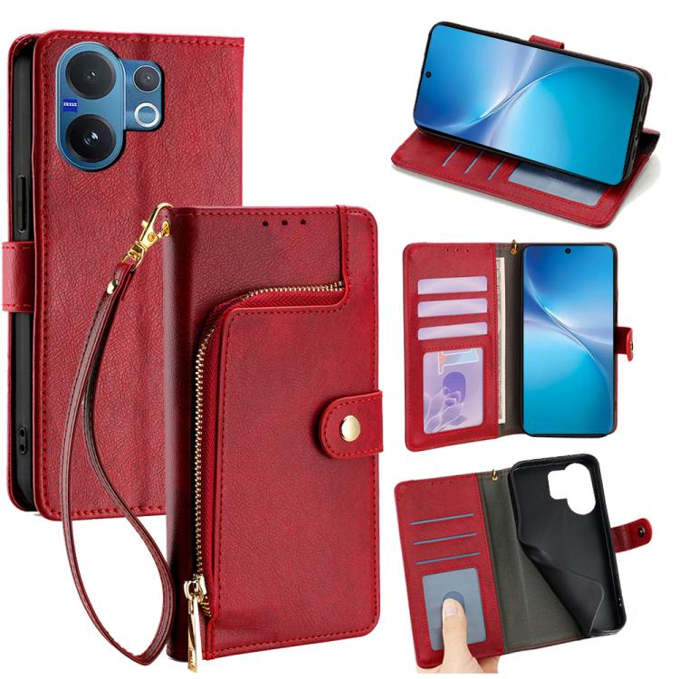 Zipper Bag Leather Phone Case, For vivo V60 5G Global, For vivo X200s 5G, For vivo Y39 5G Global, For vivo V50 Lite 5G, For vivo Y29s 5G / Y04 4G, For vivo Y29 4G Global
