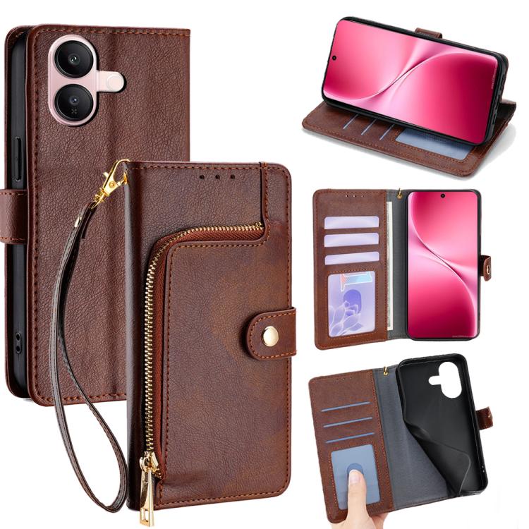 Zipper Bag Leather Phone Case, For vivo S50 Pro mini 5G, For vivo S50 5G, For vivo X300 Pro 5G, For vivo X300 5G, For vivo Y31 5G 2025, For vivo V60 Lite 5G Global