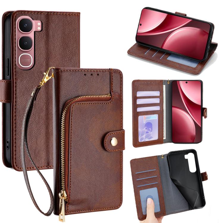 Zipper Bag Leather Phone Case, For vivo S50 Pro mini 5G, For vivo S50 5G, For vivo X300 Pro 5G, For vivo X300 5G, For vivo Y31 5G 2025, For vivo V60 Lite 5G Global