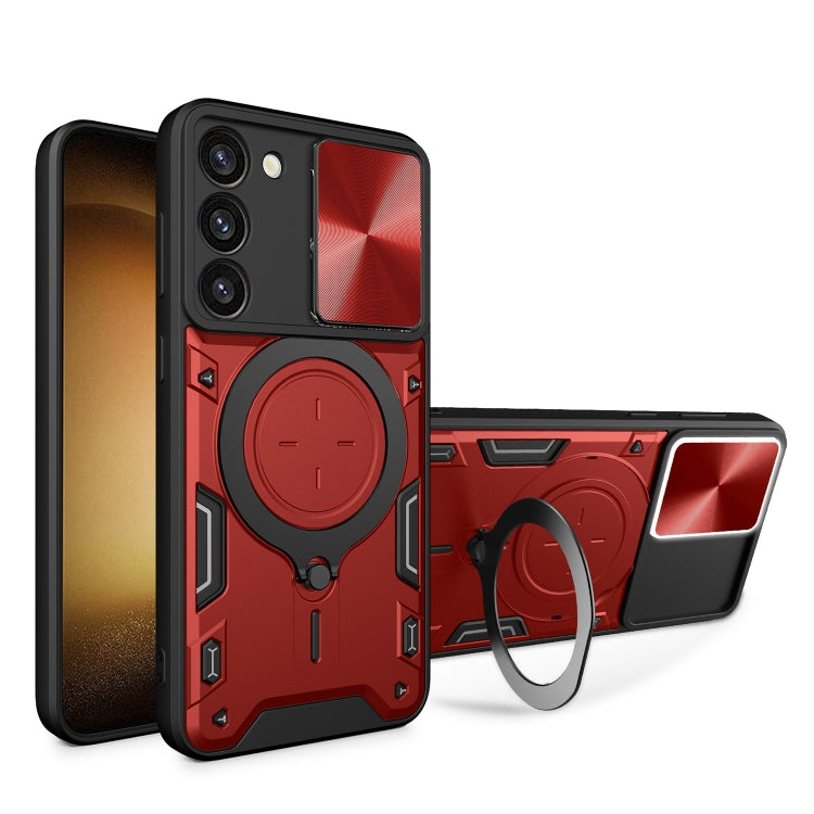 CD Texture Sliding Camshield Magnetic Holder Phone Case, For Samsung Galaxy S23+ 5G, For Samsung Galaxy S23 5G, For Samsung Galaxy S20 FE, For Samsung Galaxy A73 5G