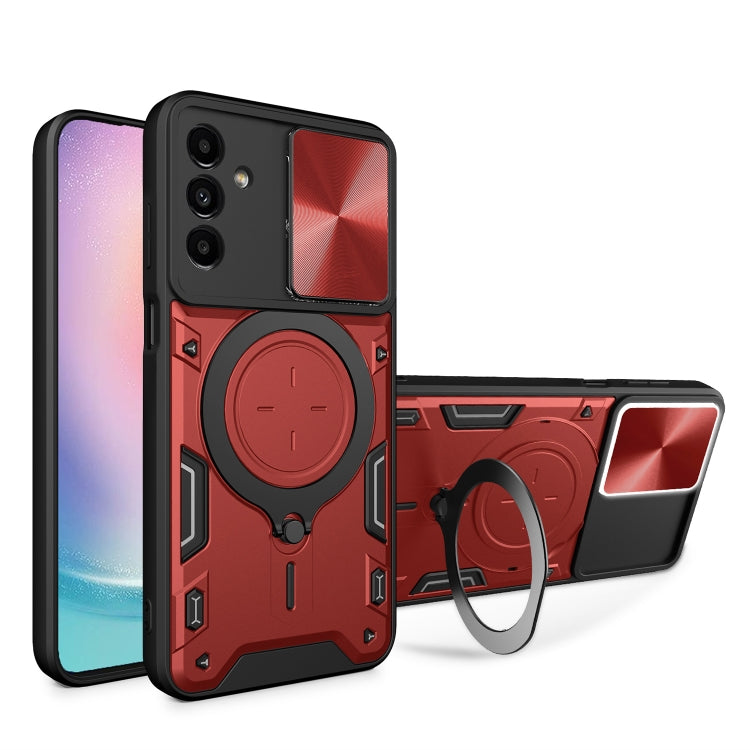 CD Texture Sliding Camshield Magnetic Holder Phone Case, For Samsung Galaxy S24 FE 5G, For Samsung Galaxy S24+ 5G, For Samsung Galaxy S24 5G, For Samsung Galaxy A24 4G