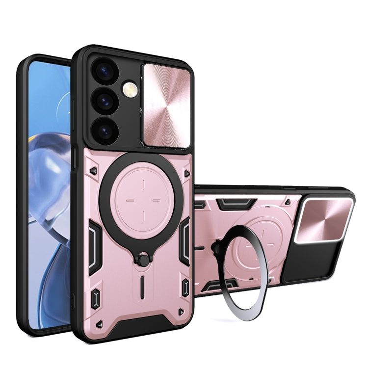 CD Texture Sliding Camshield Magnetic Holder Phone Case, For Samsung Galaxy S24 FE 5G, For Samsung Galaxy S24+ 5G, For Samsung Galaxy S24 5G, For Samsung Galaxy A24 4G