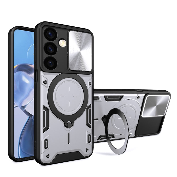 CD Texture Sliding Camshield Magnetic Holder Phone Case, For Samsung Galaxy S24 FE 5G, For Samsung Galaxy S24+ 5G, For Samsung Galaxy S24 5G, For Samsung Galaxy A24 4G