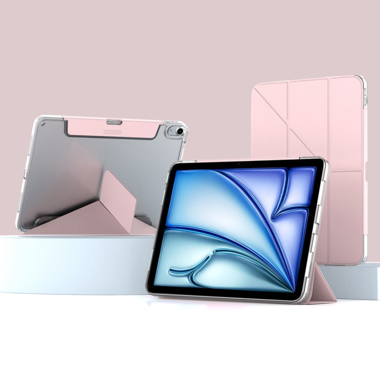 For iPad Air 11 2026 / 2025 / 2024 Mutural Deformation Stand Smart Leather Tablet Case(Pink)